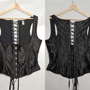 Red Dot Boutique 619 5XL Plus Lace Up Ribbon Ties Underbust Open Satin Corset